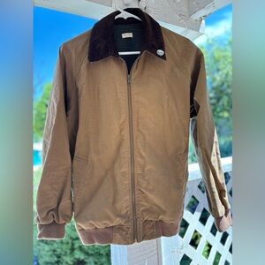 Vintage Bomber type light brown jacket with corduroy collar 90s great condition